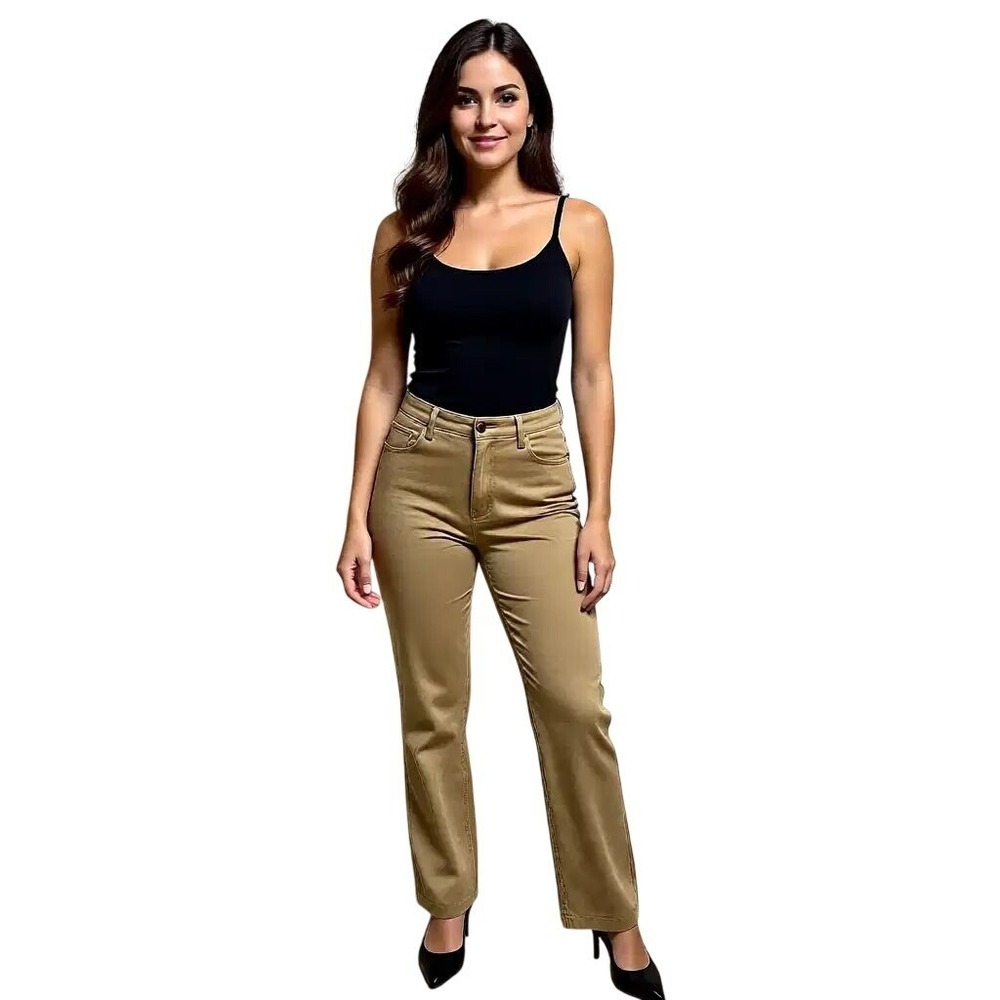 GUESS Suede Pants Tan Straight Leg High Rise Womens Size 27